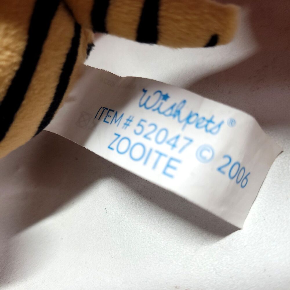 Zooite Tiger Mini Plush Wishpets 5" #52047 2006 Finger Hugger - Picture 7 of 10